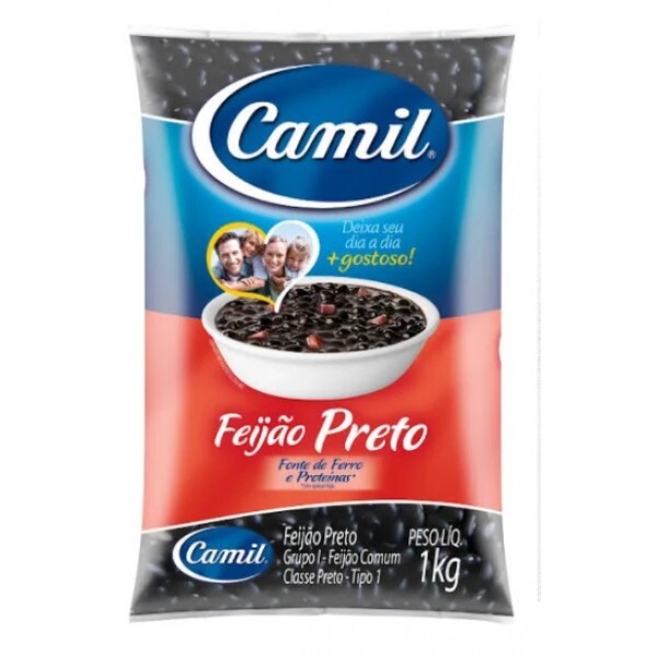 Feijão Preto Tipo 1 Camil - Pacote 1kg